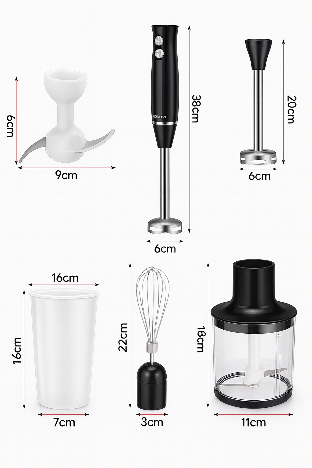 4 in 1 Handheld Blender Set Electric Stick Mixer Whisk Kitchen Appliance