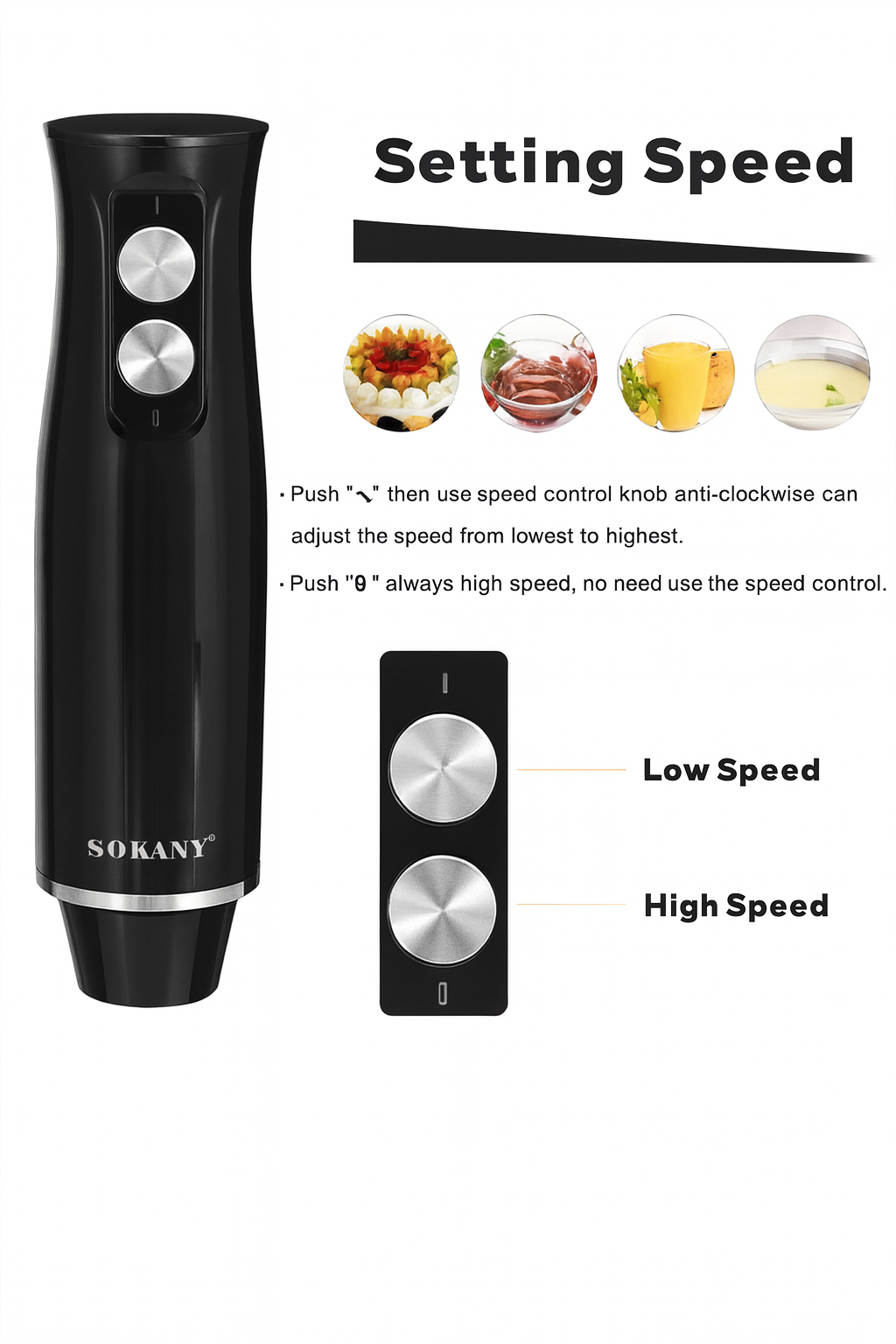 4 in 1 Handheld Blender Set Electric Stick Mixer Whisk Kitchen Appliance