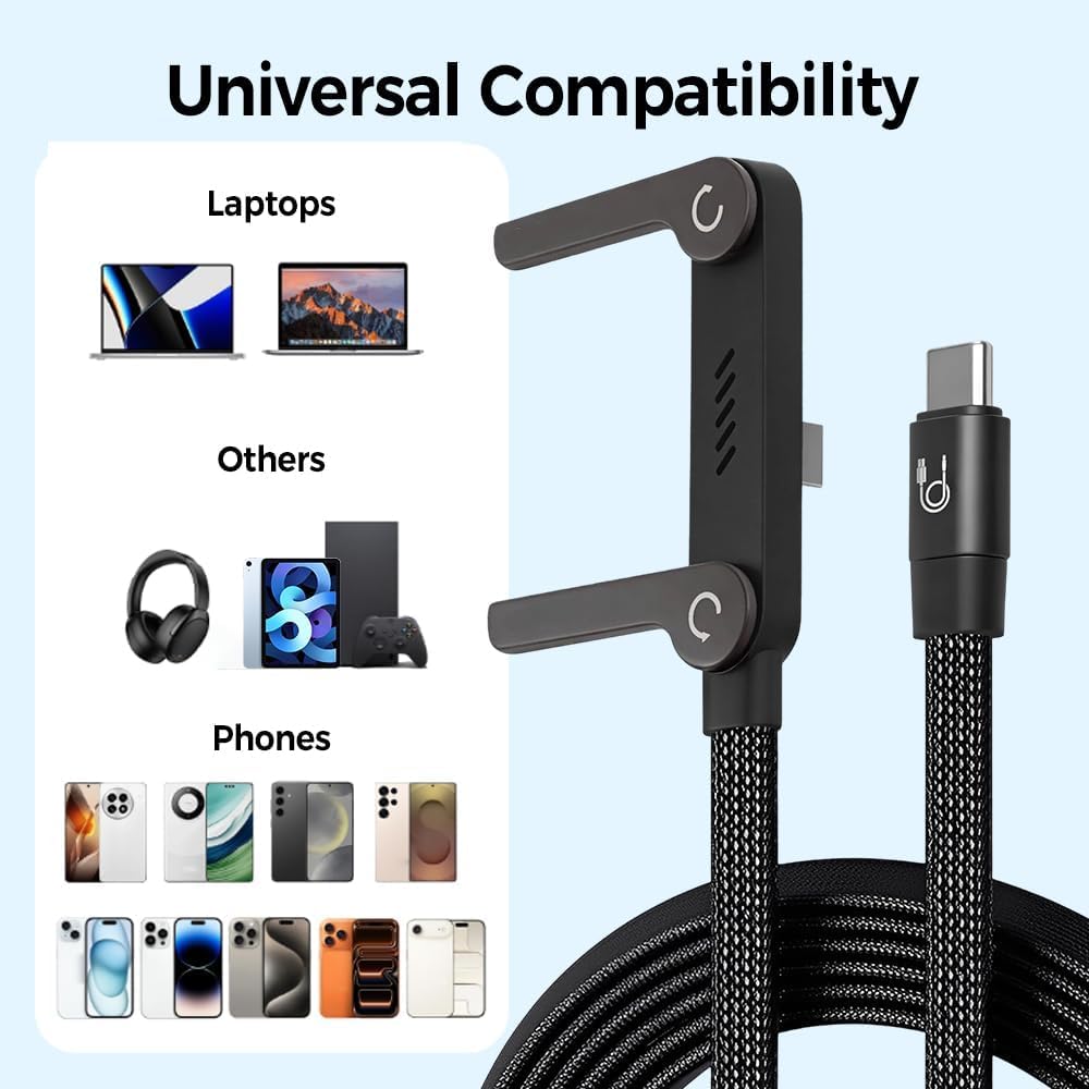 2 in 1 Invisible Stand Charger Cable, 240W Fast Charging Cable