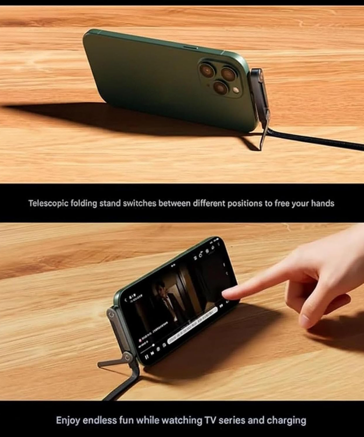 2 in 1 Invisible Stand Charger Cable, 240W Fast Charging Cable