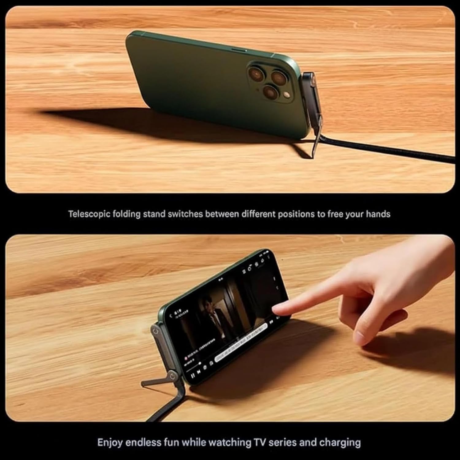 2 in 1 Invisible Stand Charger Cable, 240W Fast Charging Cable