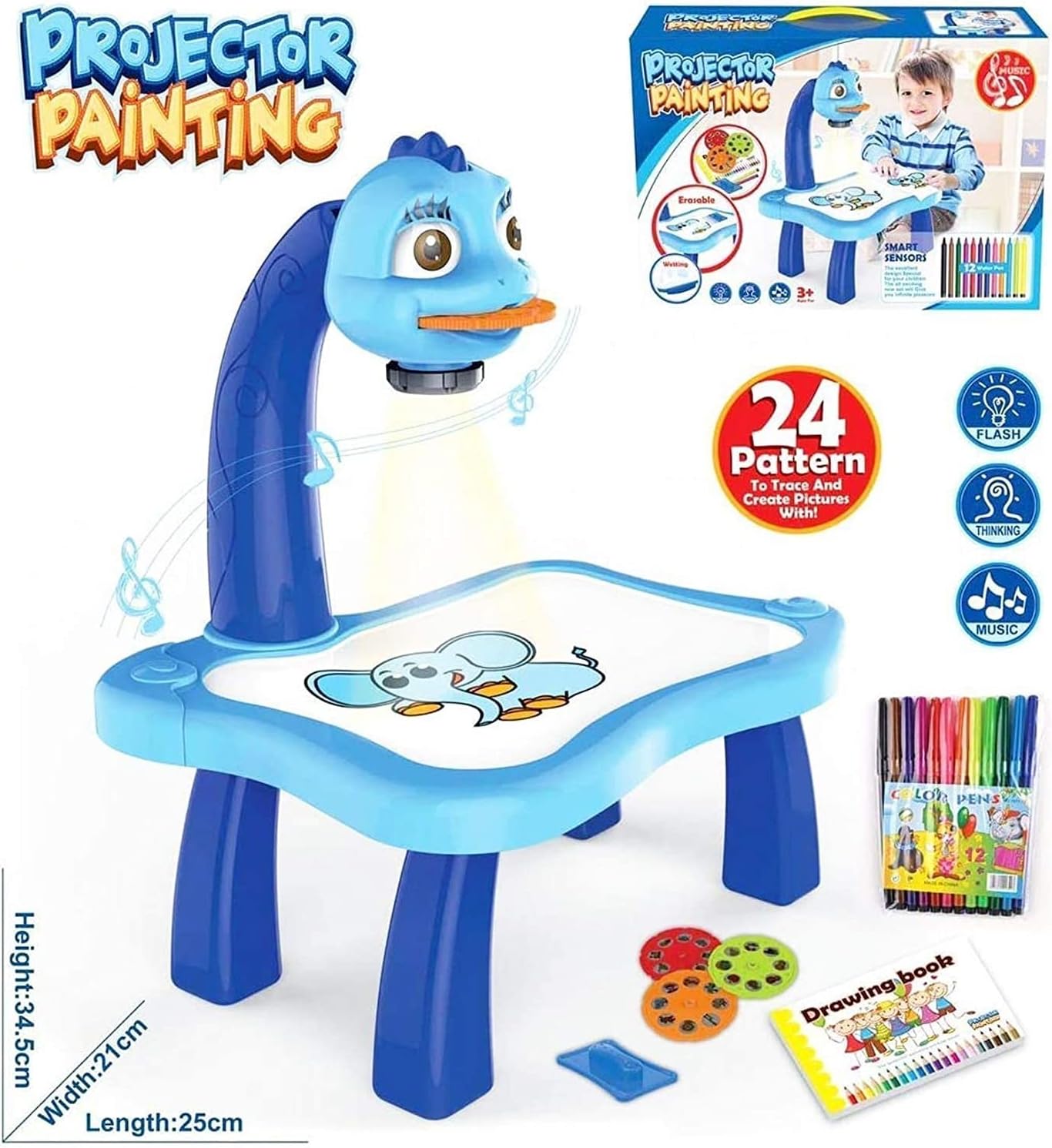 Drawing Projector for Kids with Light & Music