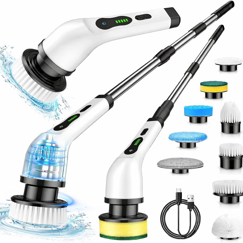 9 in 1 Electric Cleaning Brush Set for Kitchen Bathroom Car Detailing