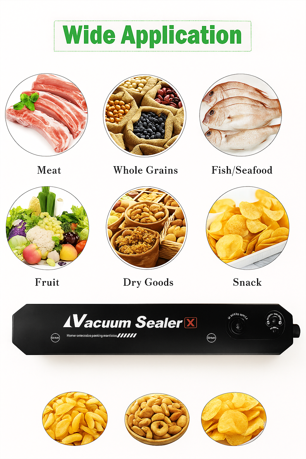 Automatic Vacuum Sealer Machine Food Storage Saver for Home Kitchen