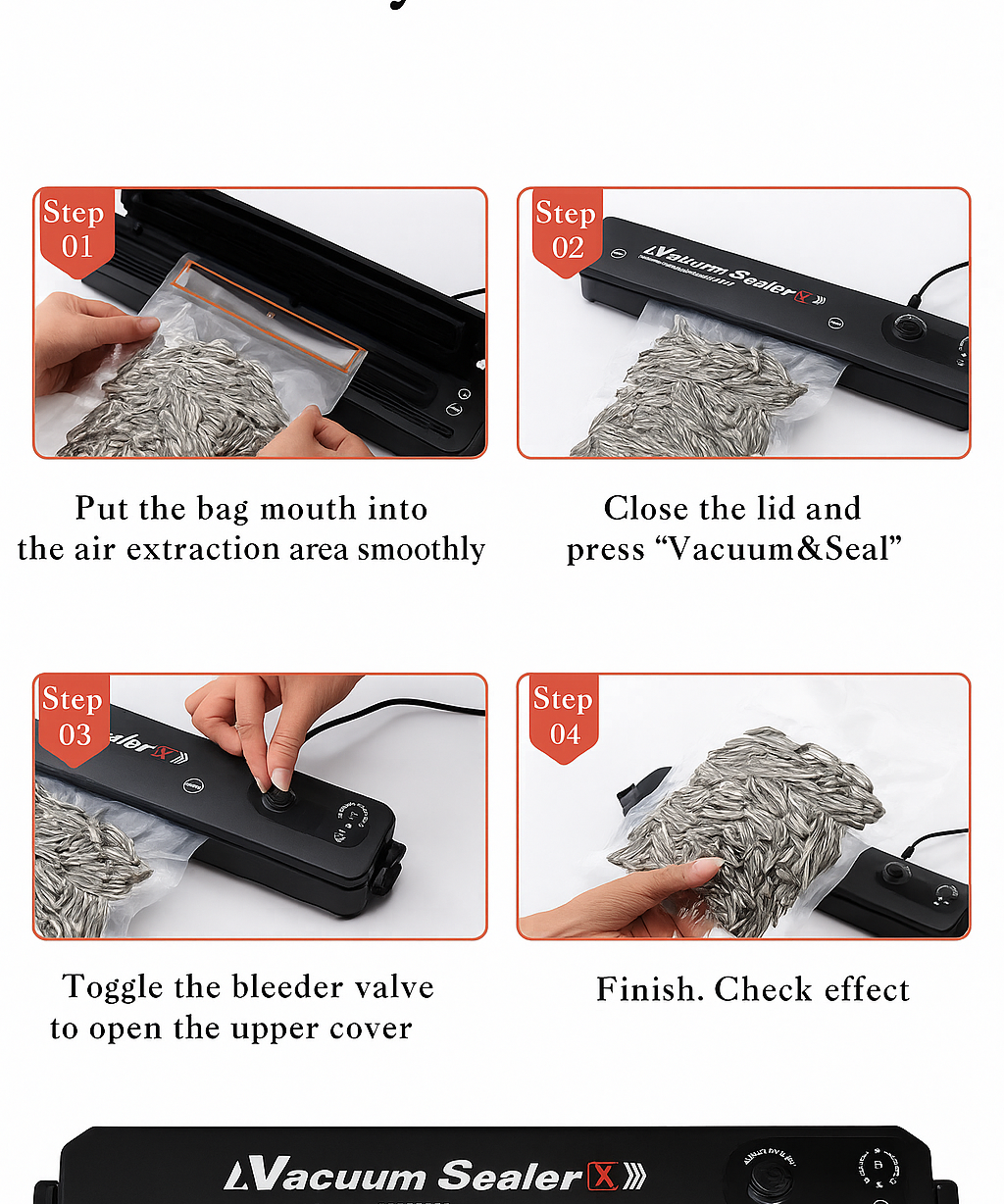 Automatic Vacuum Sealer Machine Food Storage Saver for Home Kitchen