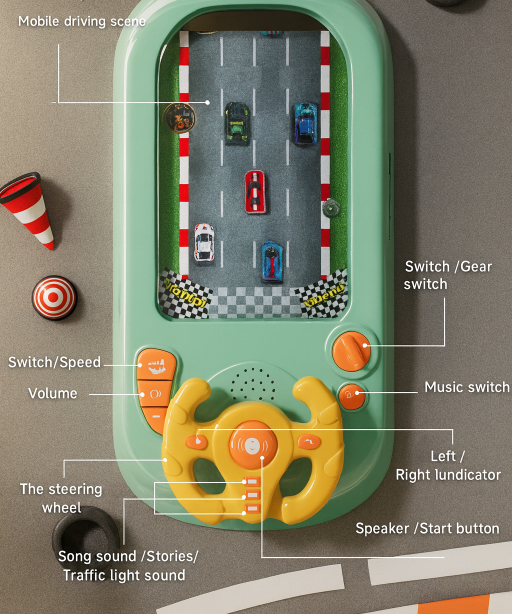 Car Adventure Track Set Interactive Toy with Mini Cars and Fun Obstacles