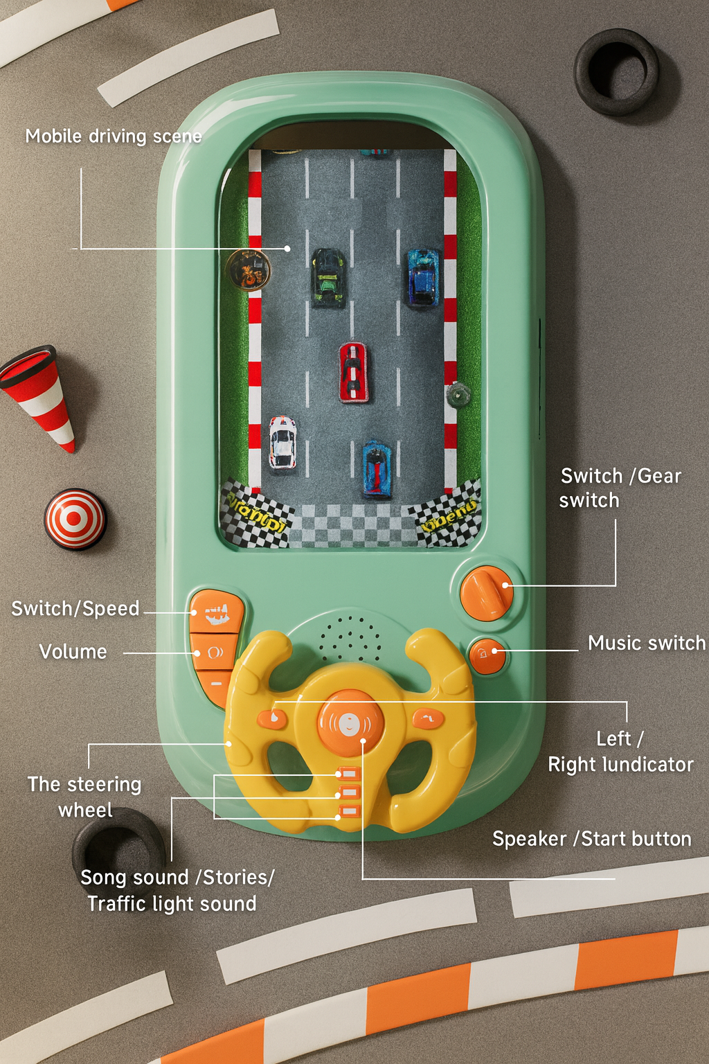 Car Adventure Track Set Interactive Toy with Mini Cars and Fun Obstacles