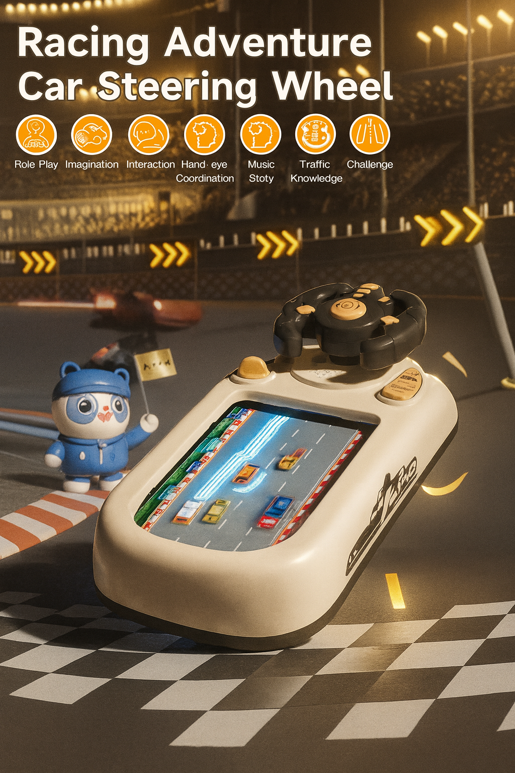 Car Adventure Track Set Interactive Toy with Mini Cars and Fun Obstacles