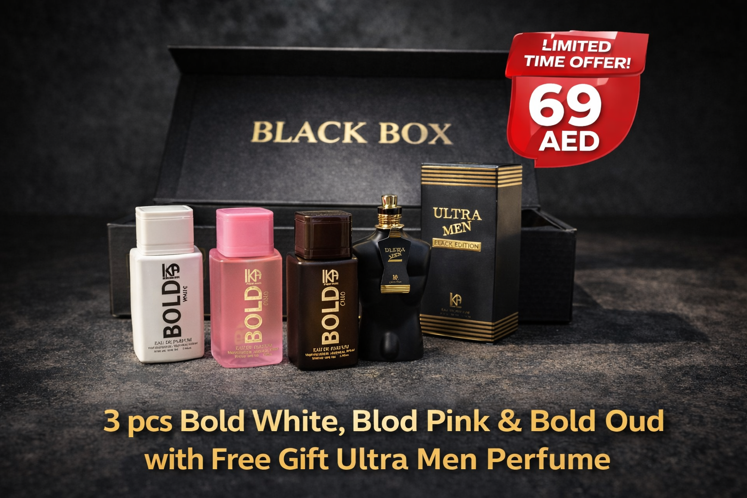 BLACK BOX SPECIAL DEAL Bold Perfumes with Gift Perfume