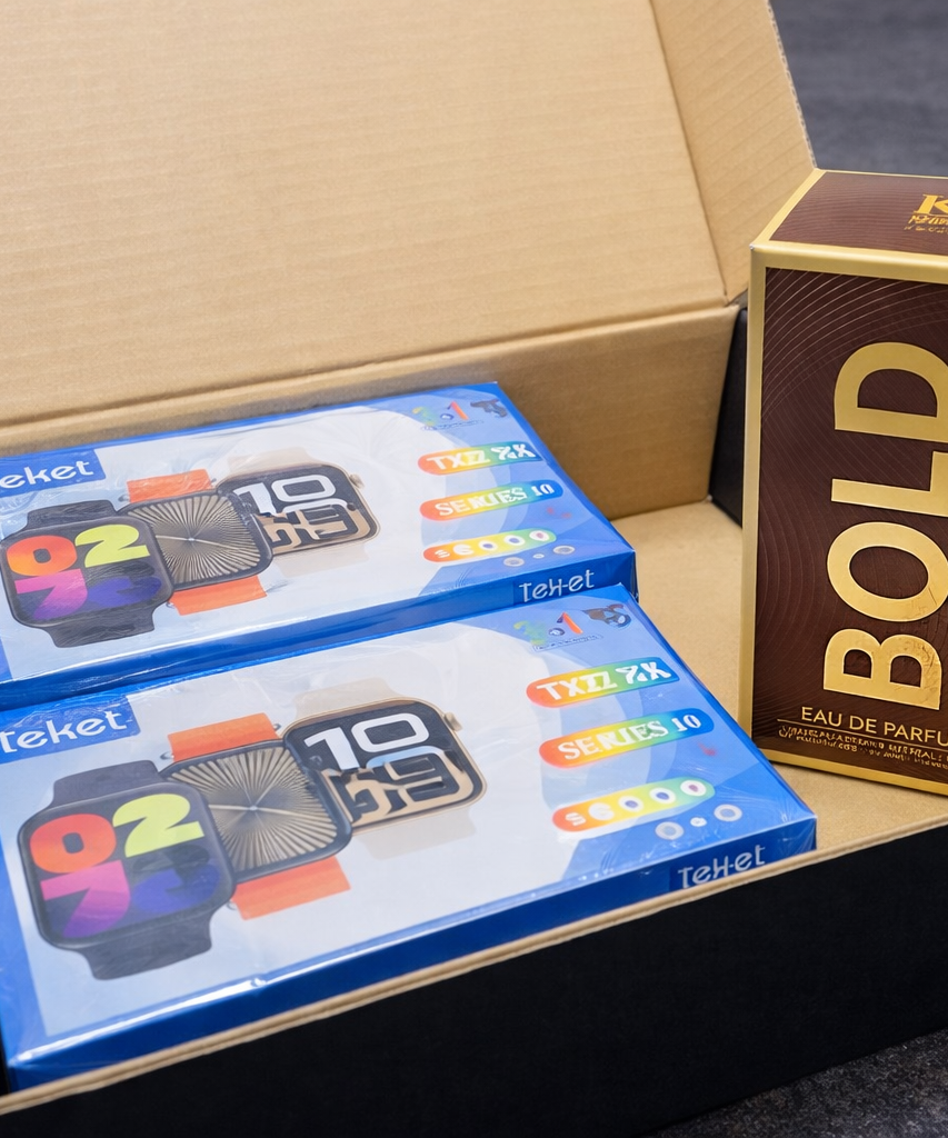 5 Box Smart Watches + 1 Box Bold Oud Perfume