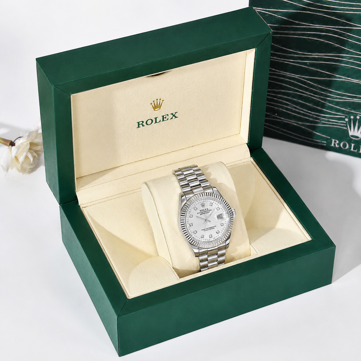 Rolex Datejust 36mm Steel & Diamond Dial Watch