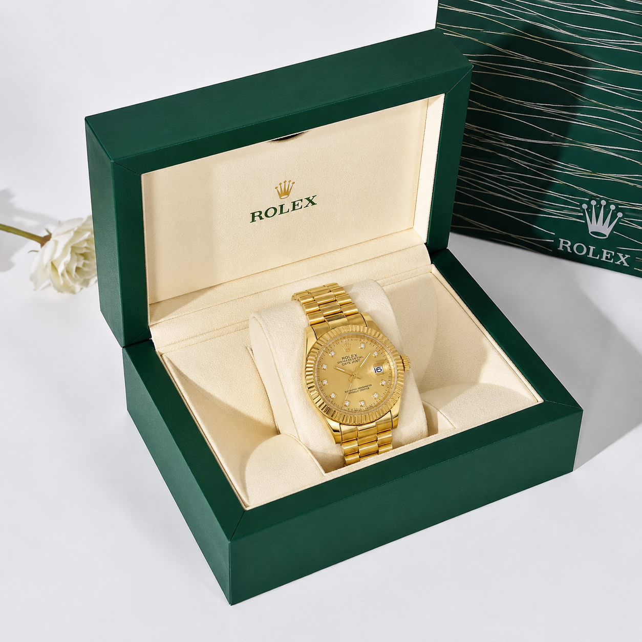 Rolex Datejust 36mm Steel & Diamond Dial Watch