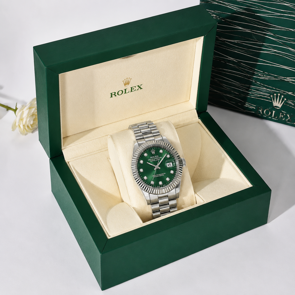 Rolex Datejust 36mm Steel & Diamond Dial Watch