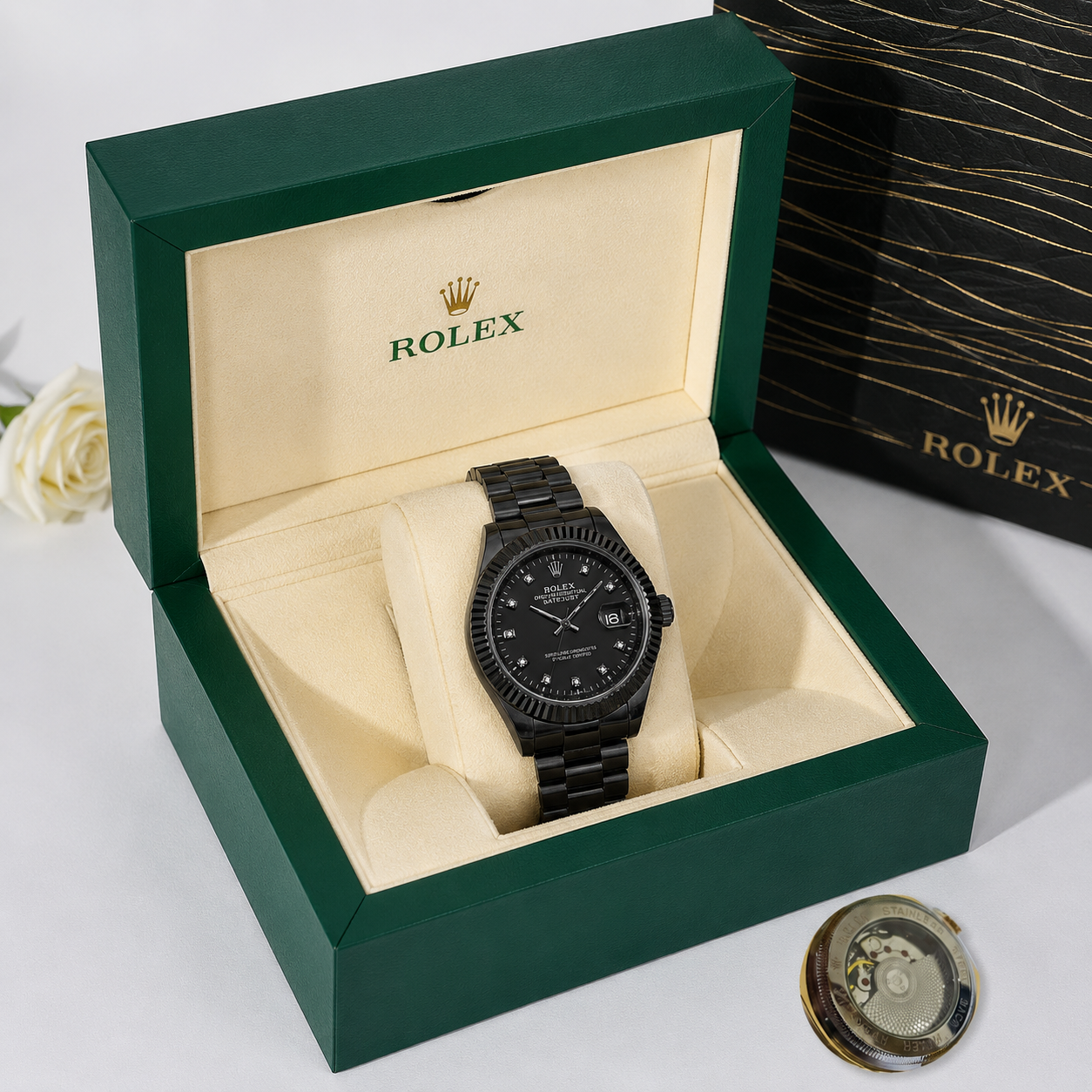 Rolex Datejust 36mm Steel & Diamond Dial Watch