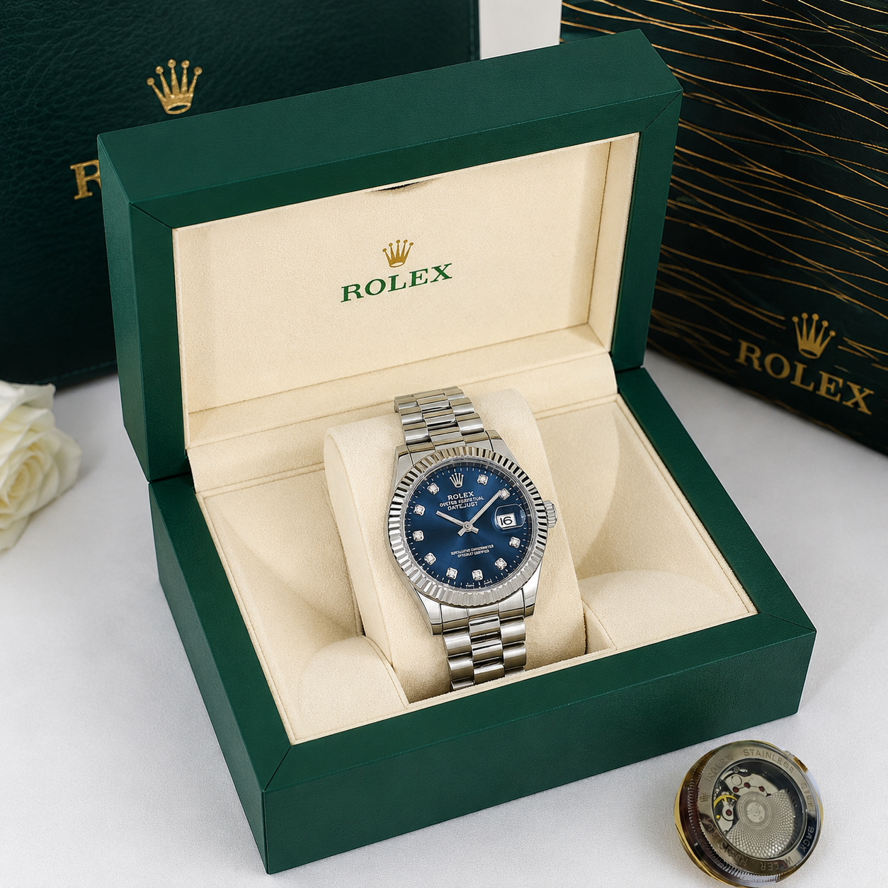 Rolex Datejust 36mm Steel & Diamond Dial Watch