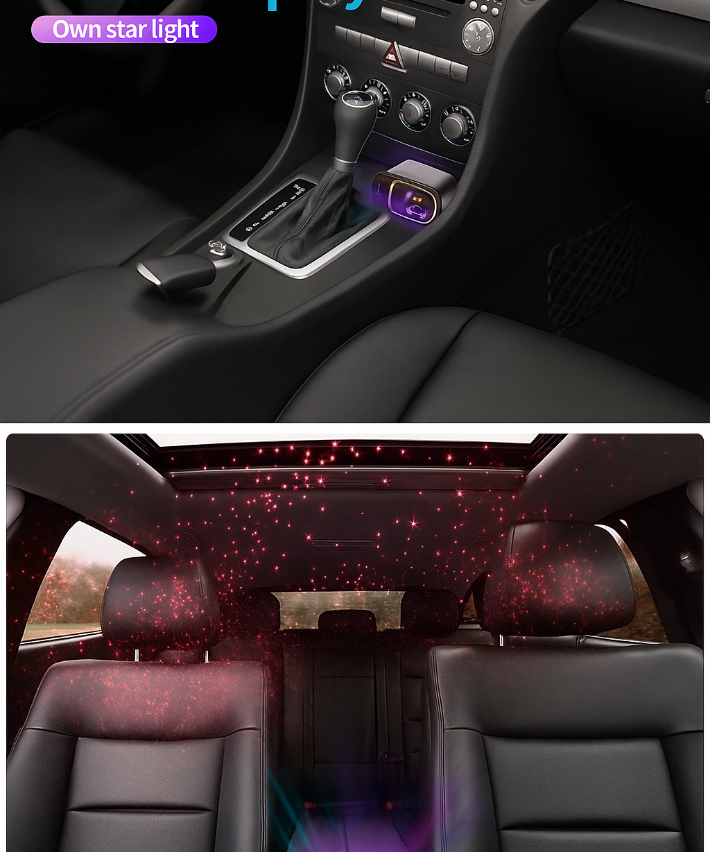 Dual USB Car Charger with LED Light Fast Charging Adapter
