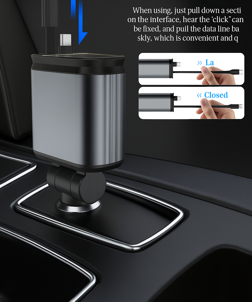Dual USB Car Charger with LED Light Fast Charging Adapter