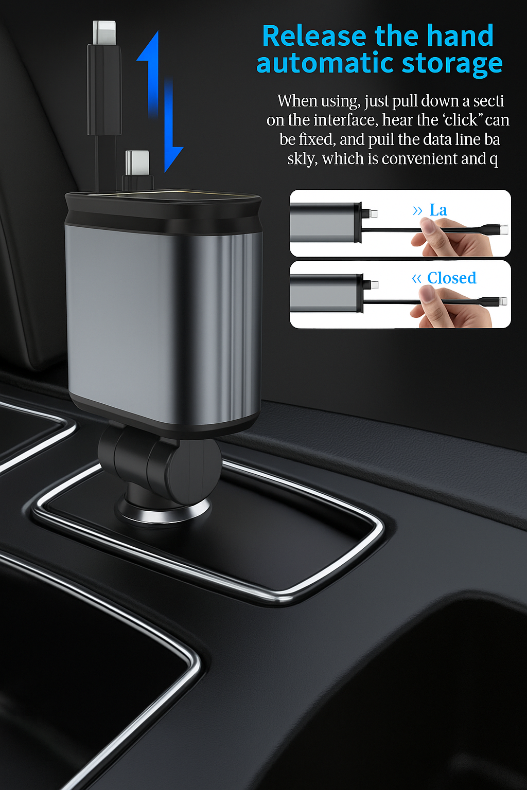 Dual USB Car Charger with LED Light Fast Charging Adapter