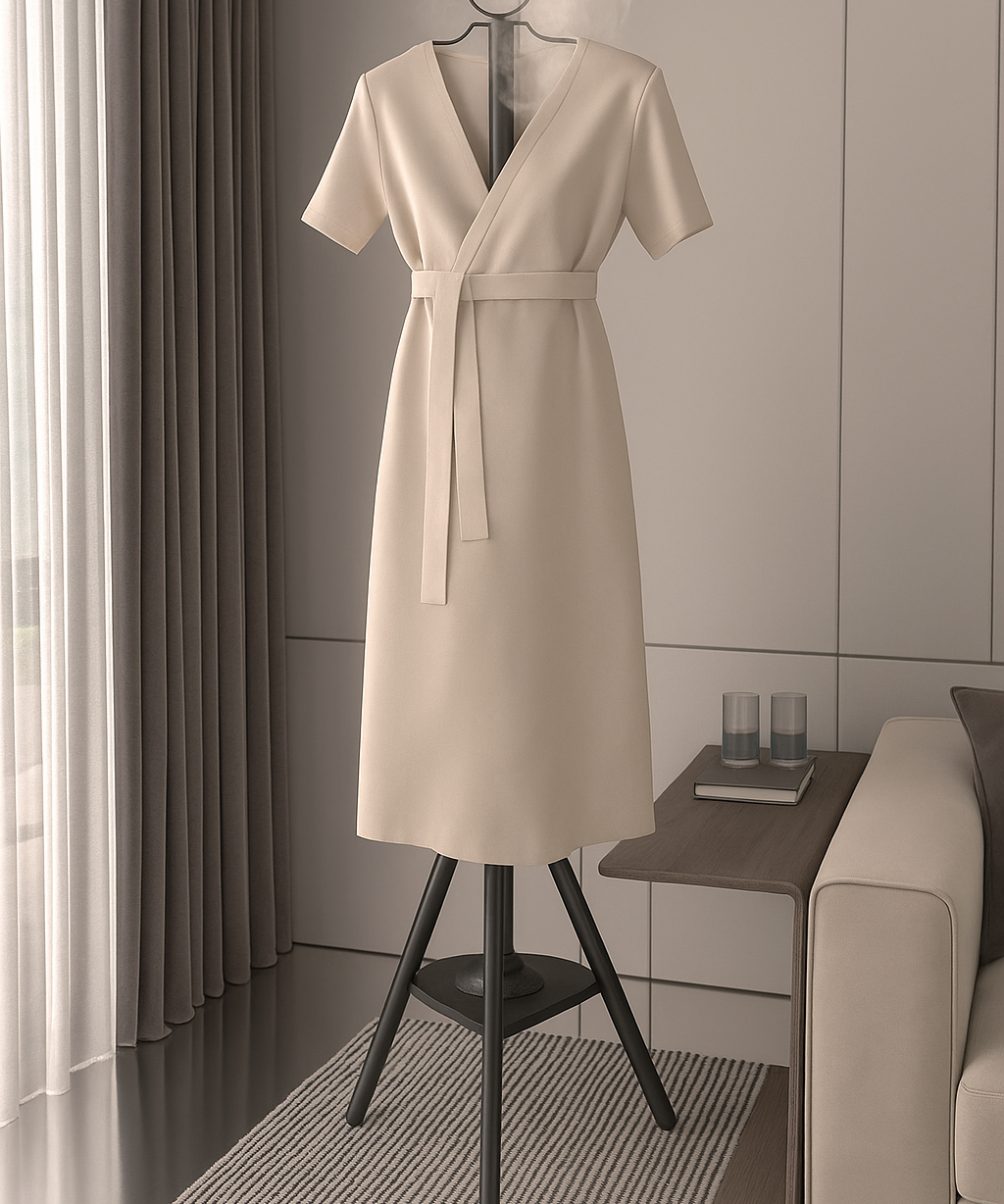 Standing Garment Steamer Rack with Built-in Hanger