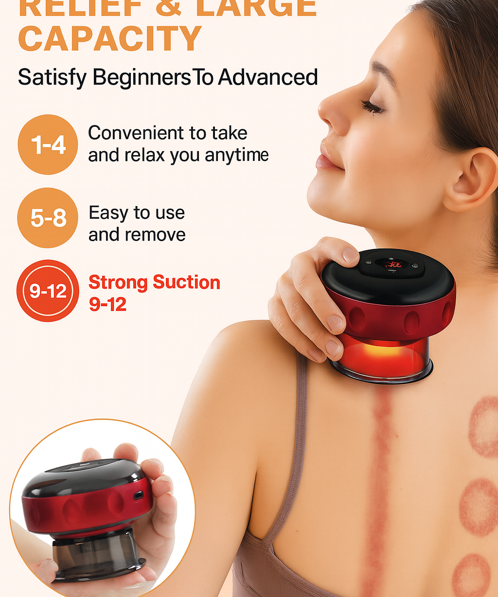 Electric Cupping Therapy Set Smart Vacuum Suction Massager for Pain Relief