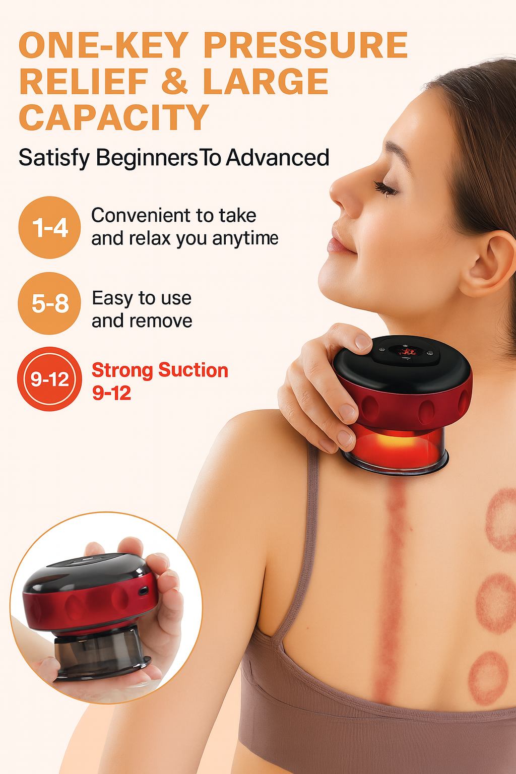 Electric Cupping Therapy Set Smart Vacuum Suction Massager for Pain Relief