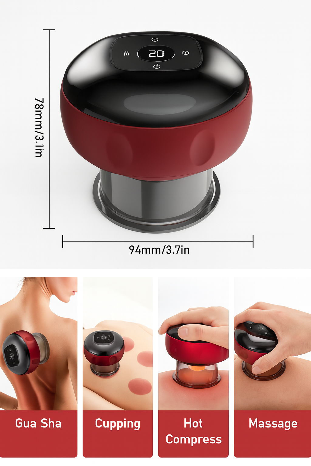Electric Cupping Therapy Set Smart Vacuum Suction Massager for Pain Relief