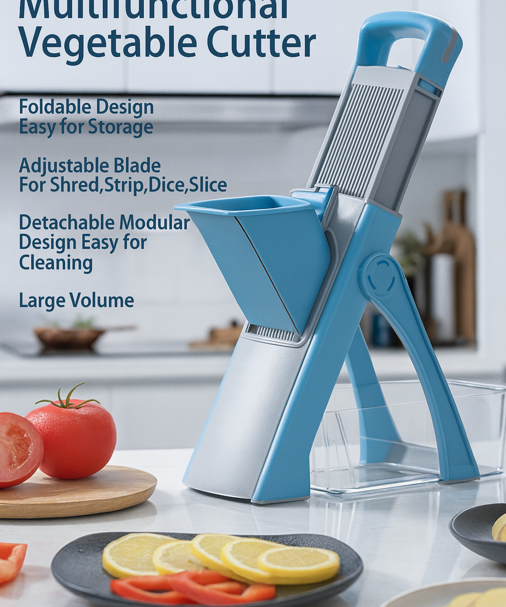 High End Multifunctional Vegetable Cutter Foldable Adjustable Kitchen Slicer