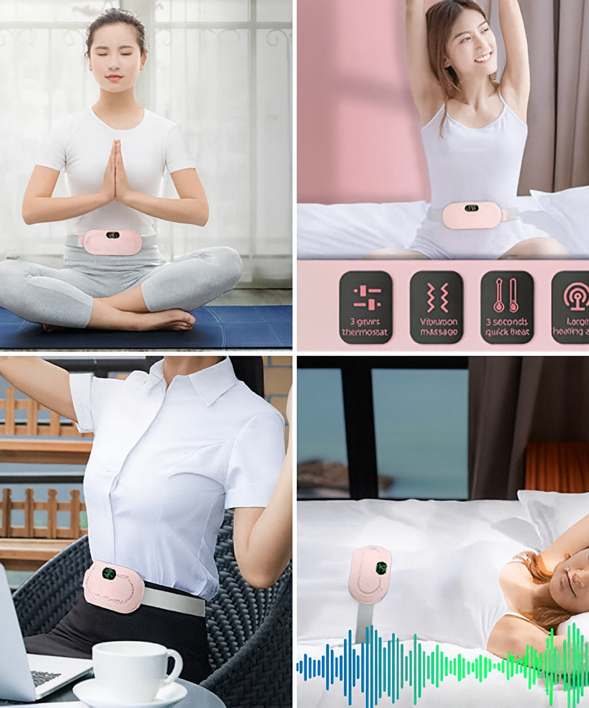 Electric Period Pain Relief Belt Heating Pad Massager for Women Comfort
