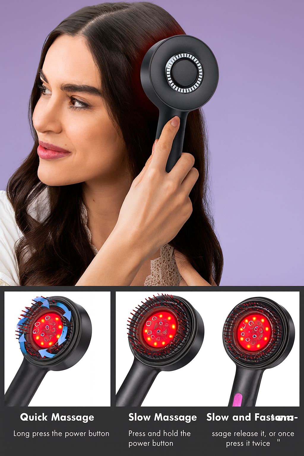 Electric Scalp Massager Comb Vibrating Hair Brush Relaxation Device
