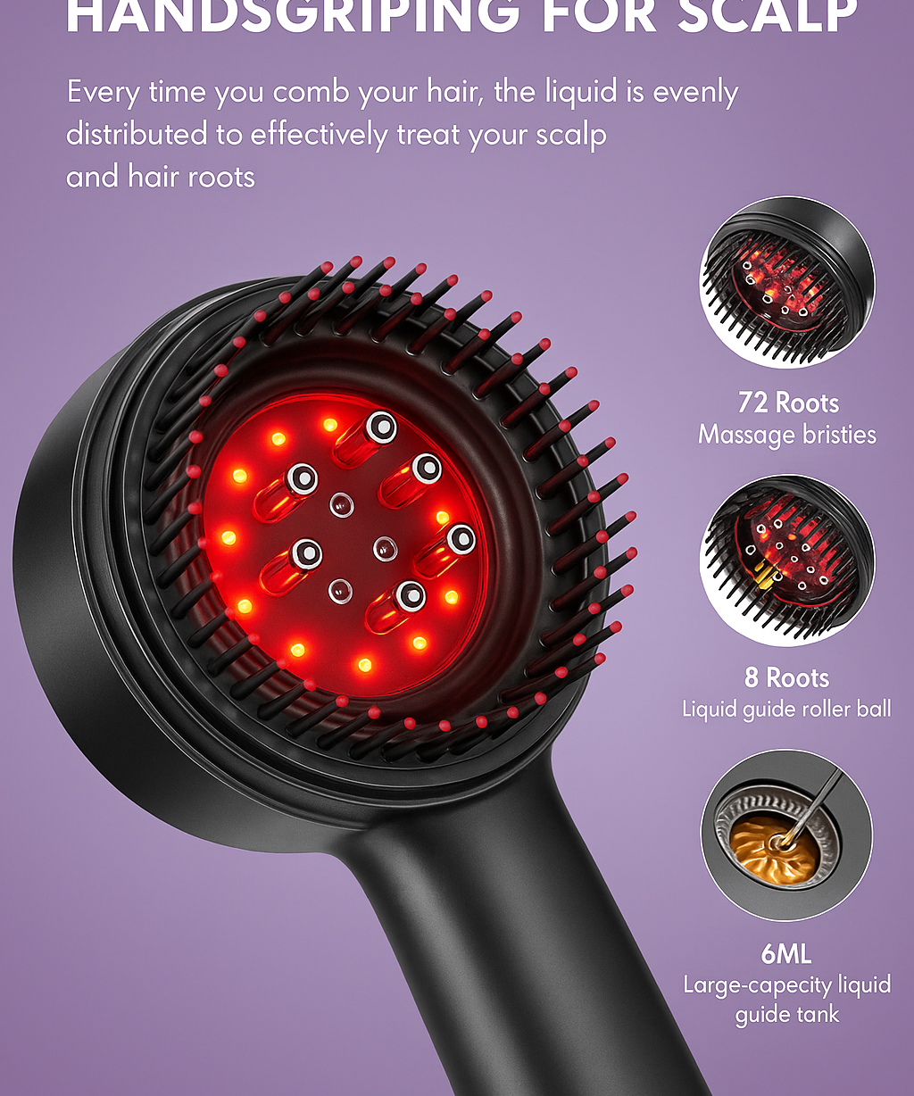 Electric Scalp Massager Comb Vibrating Hair Brush Relaxation Device
