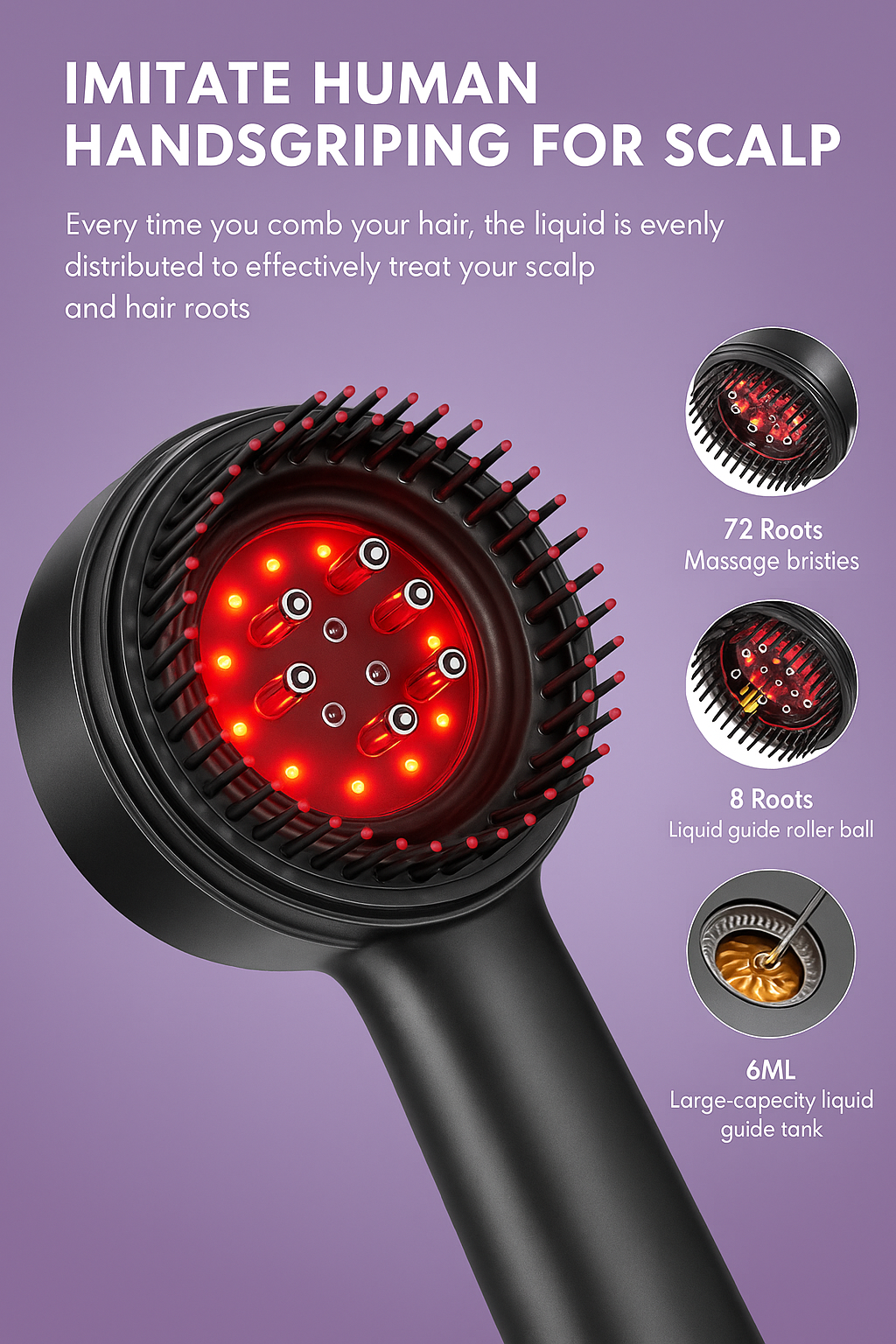 Electric Scalp Massager Comb Vibrating Hair Brush Relaxation Device