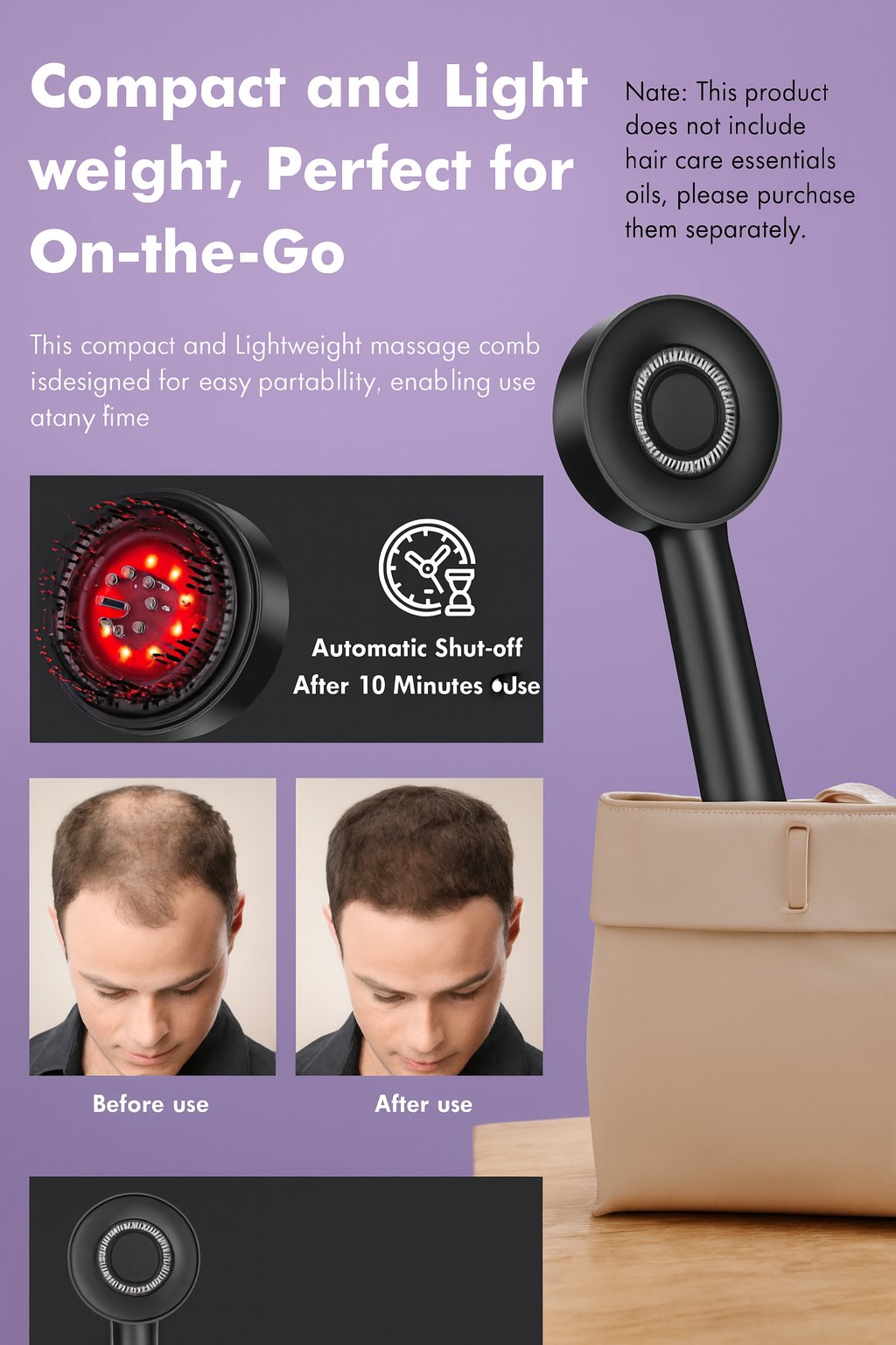 Electric Scalp Massager Comb Vibrating Hair Brush Relaxation Device