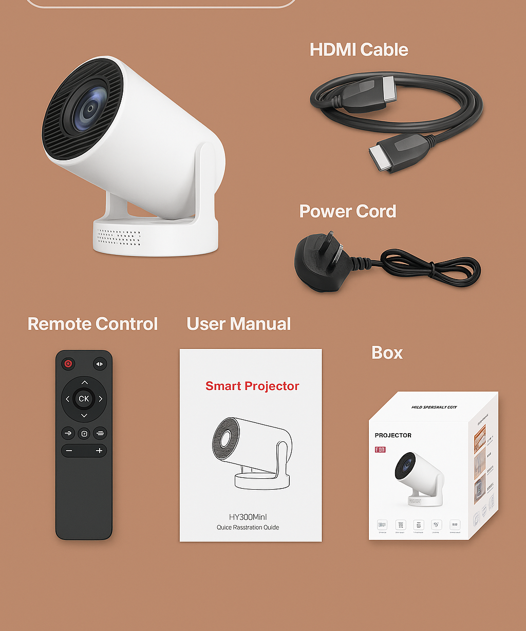 HY-300 Portable Mini Projector Full HD Home Cinema LED Video Projector