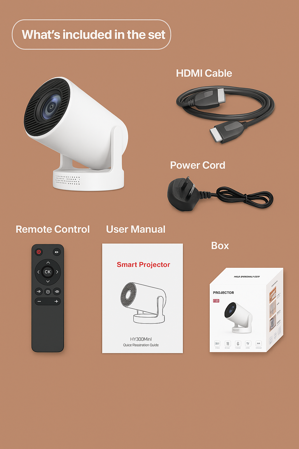 HY-300 Portable Mini Projector Full HD Home Cinema LED Video Projector