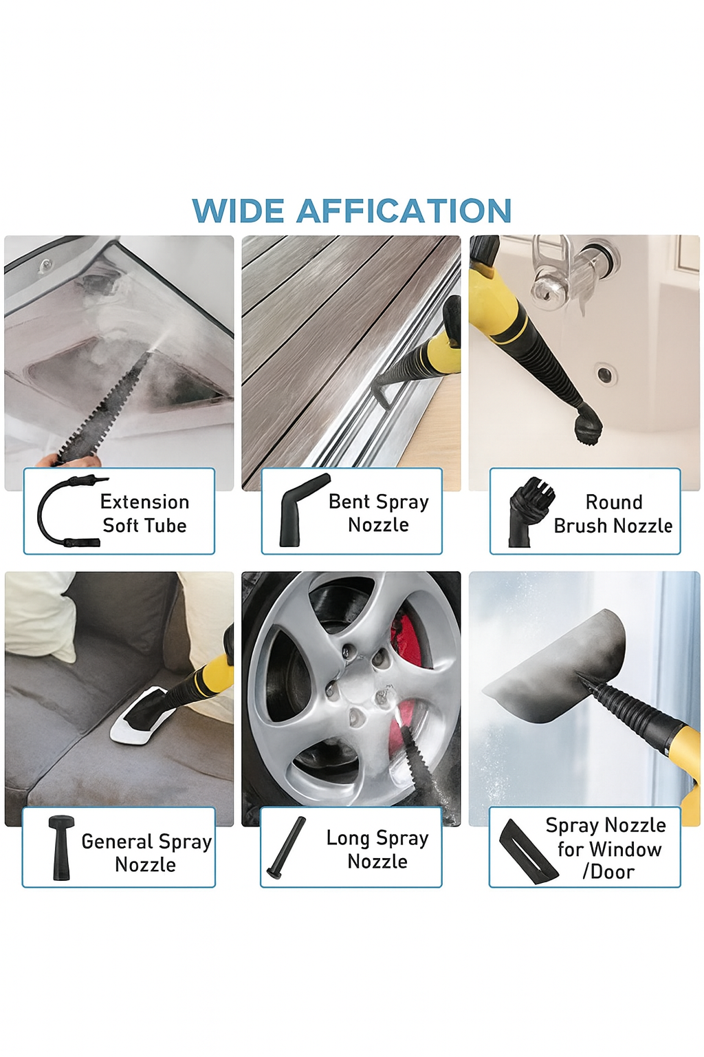 Handheld Steam Cleaner 1000W with Multi Nozzle Accessories for Home Cleaning