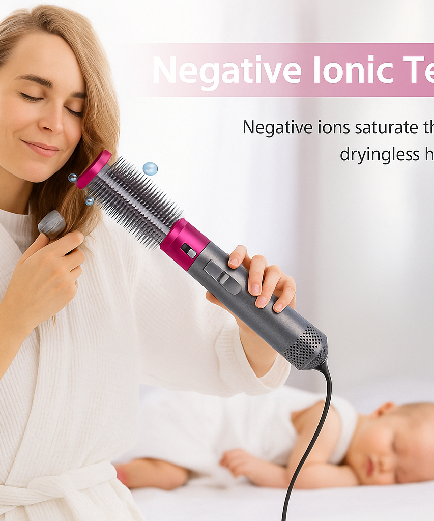 Hot Air Styler 5 in 1 Hair Dryer Brush Volumizer Straightener Curler Set