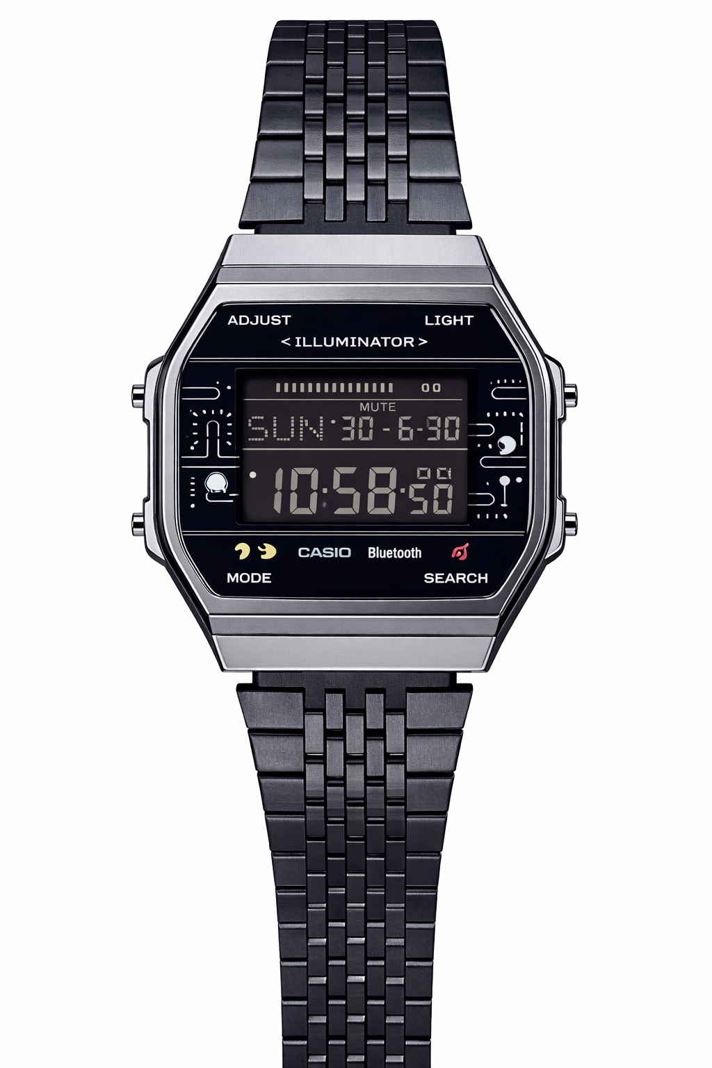Pac-Man Limited Edition Bluetooth Digital Watch with Steel Bracelet