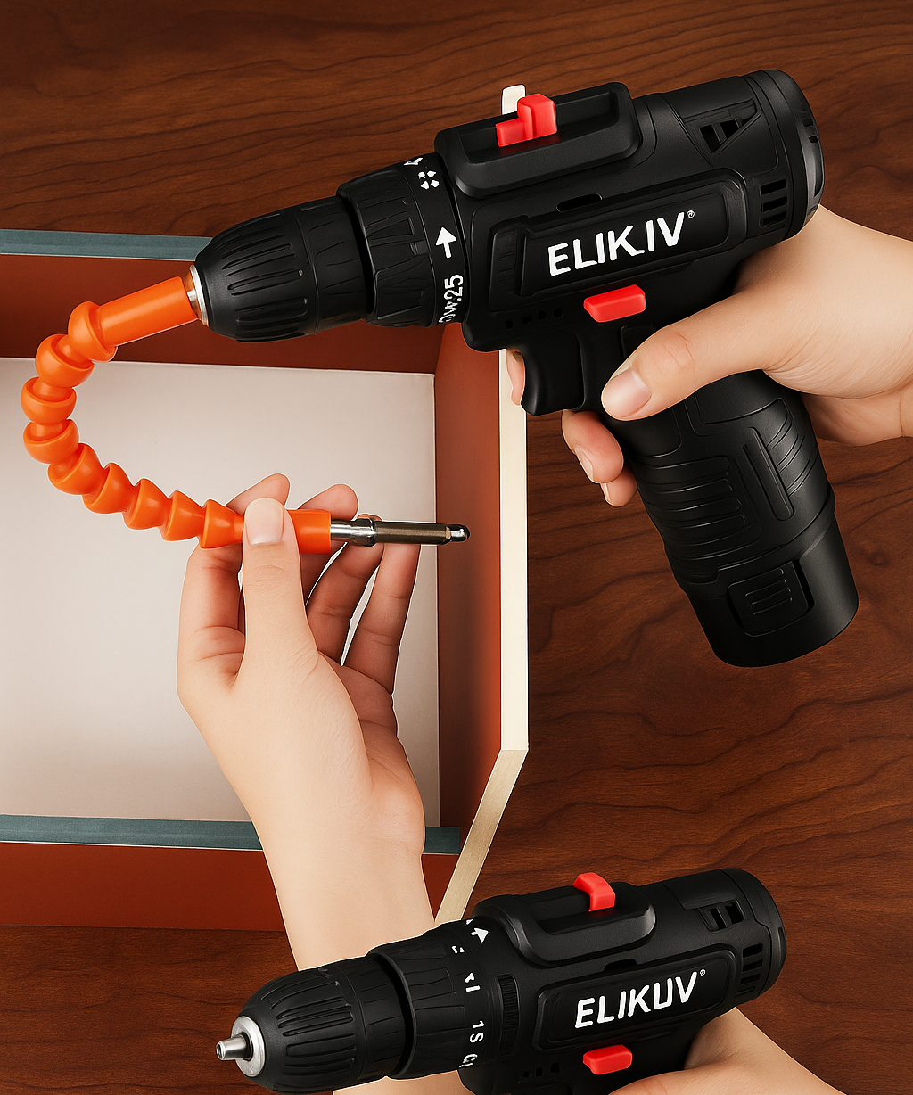Lithium Electric Drill Cordless Power Tool Double Speed Screwdriver Set