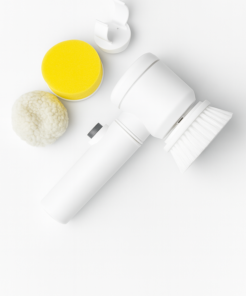 Electric Cleaning Brush 3 Head Scrubber Portable Handheld Household Tool