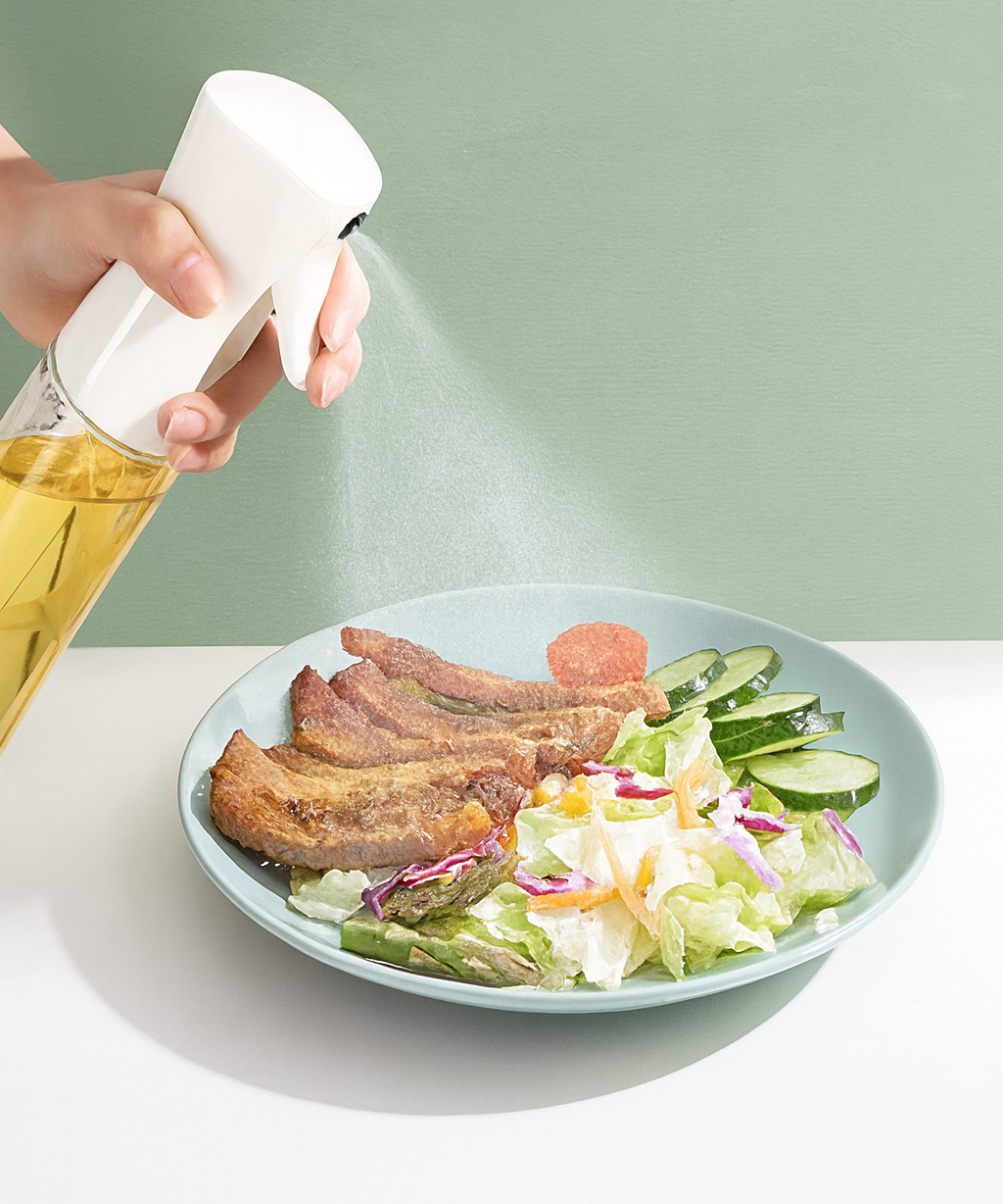Oil Bottle Dispenser Leak Proof Glass Container with Measuring Pump