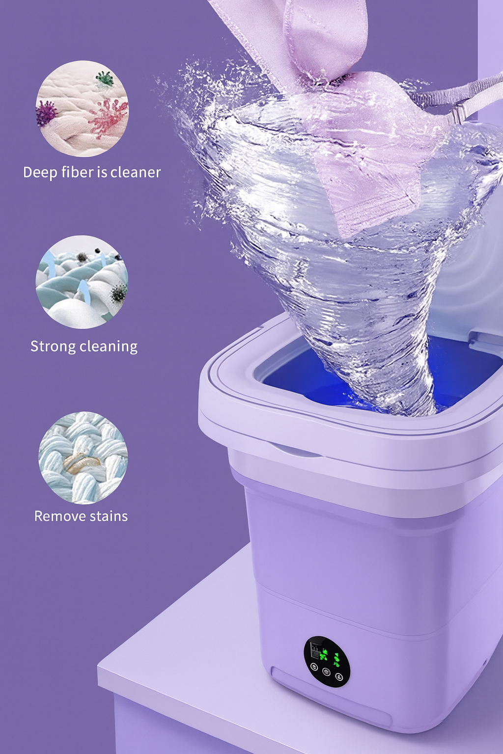 Portable Mini Washing Machine Compact Laundry Washer for Clothes Home