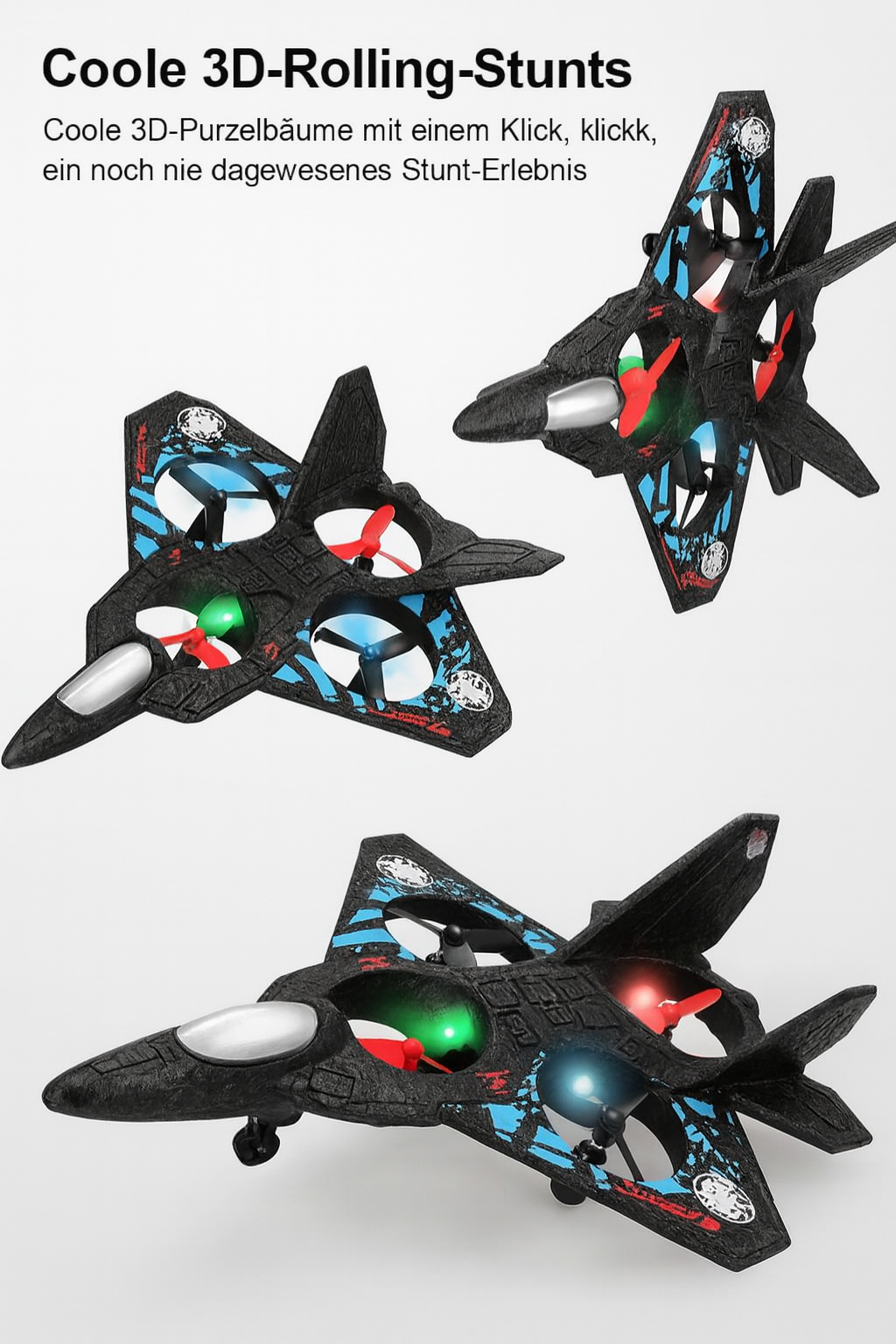 Rechargeable Flying Aeroplane Toy with LED Lights Remote Control Glider