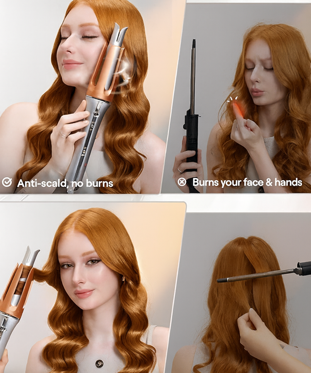 Sheglam Hair Curling Iron Professional Ceramic Curler Wand Styling Tool