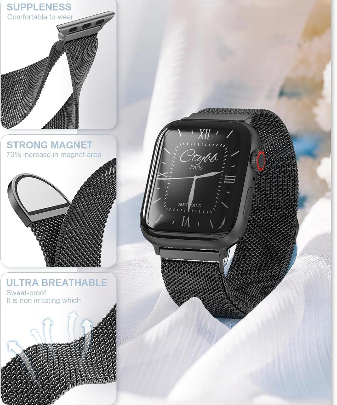 Series-9 Smart watch with Stainless Steel Milanese Loop