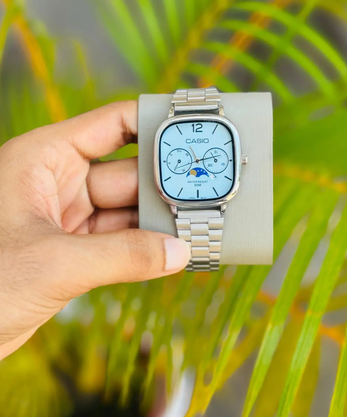 Casio Vintage Moon Phase Square Watch
