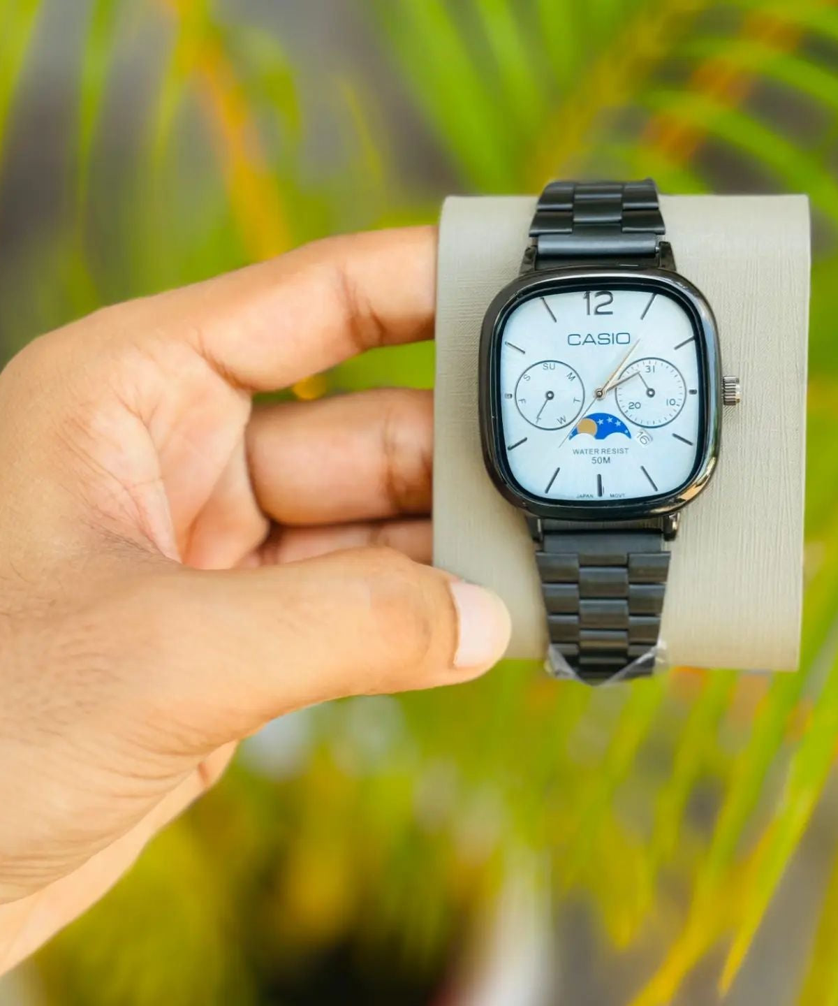 Casio Vintage Moon Phase Square Watch