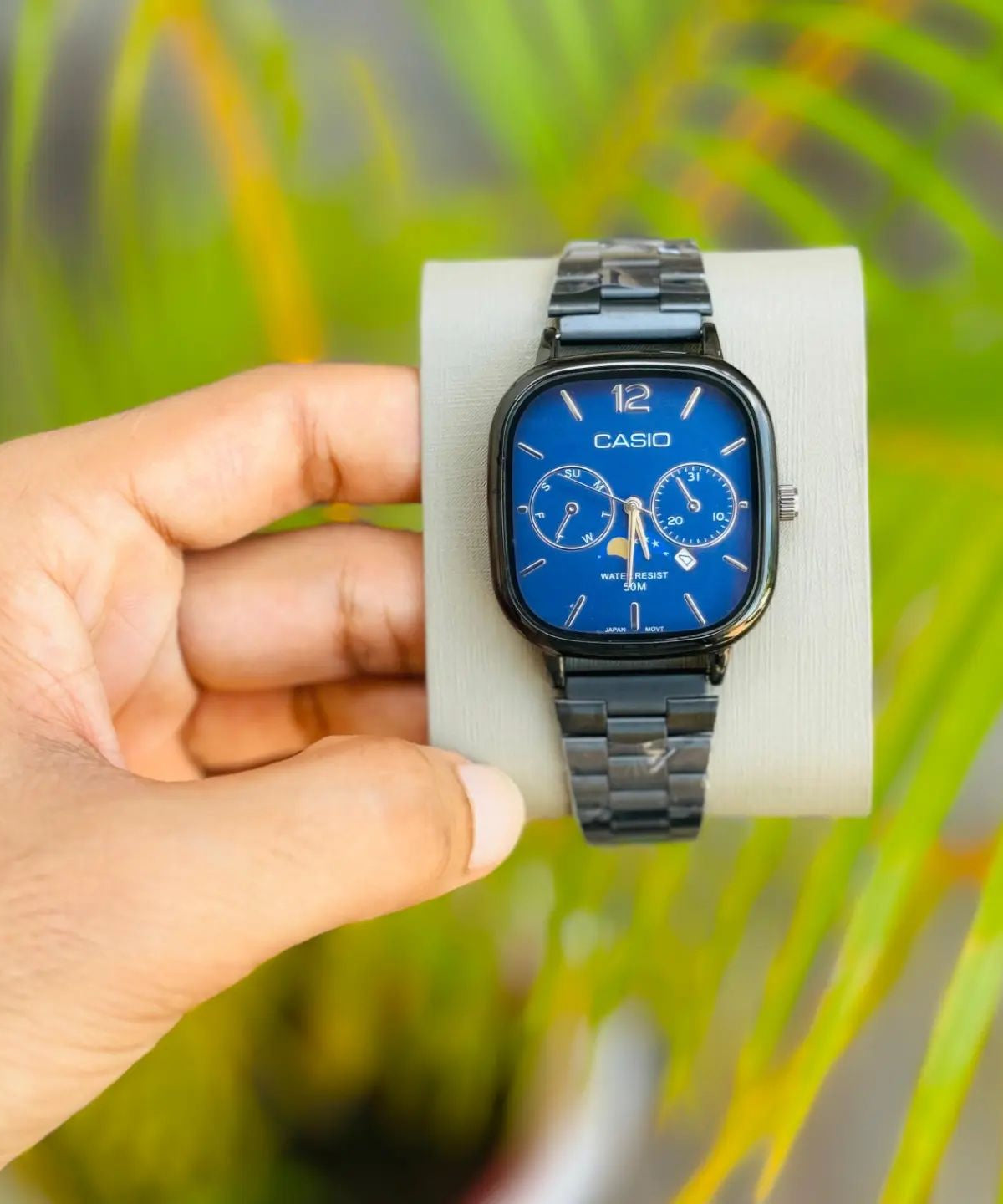 Casio Vintage Moon Phase Square Watch