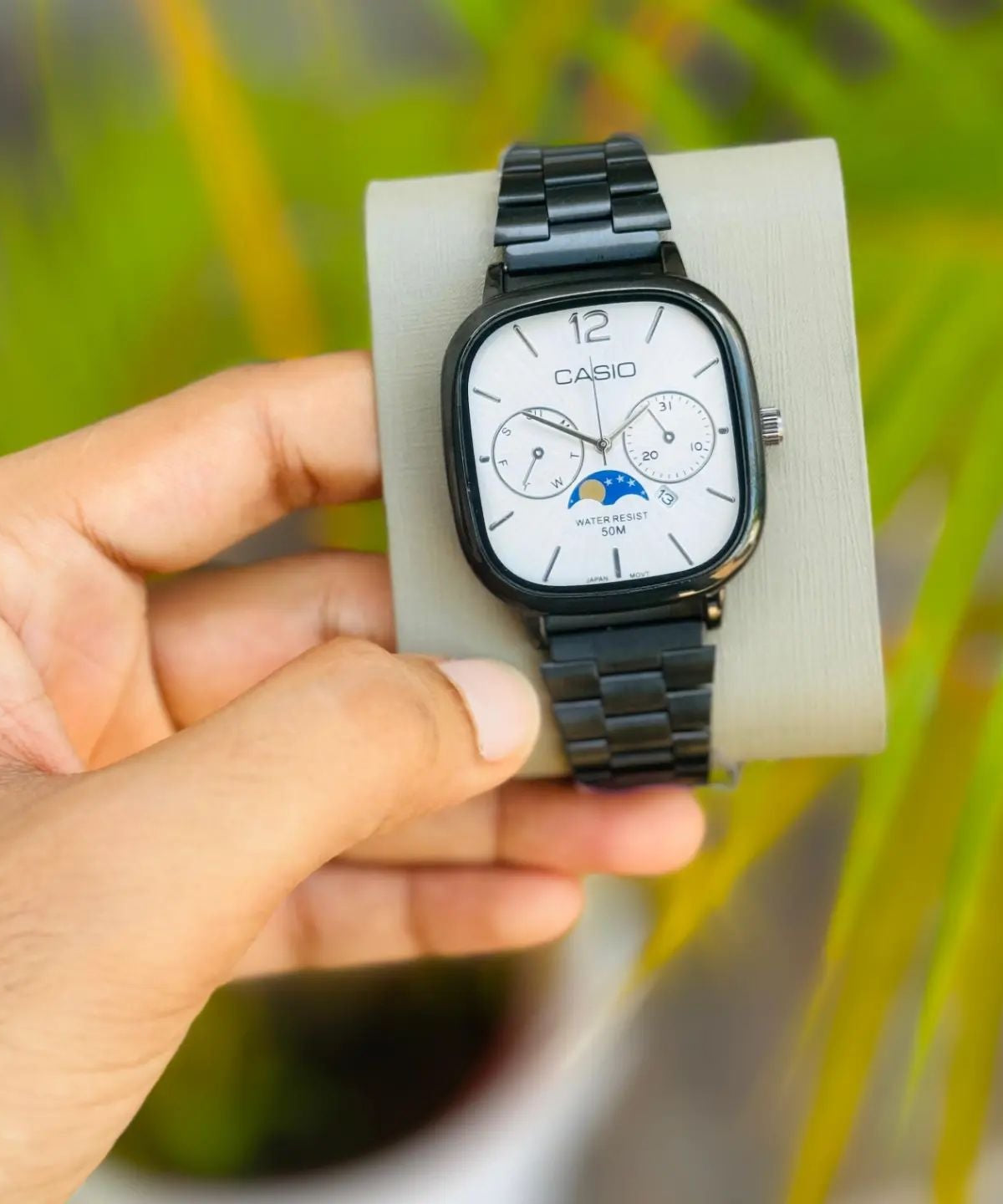 Casio Vintage Moon Phase Square Watch