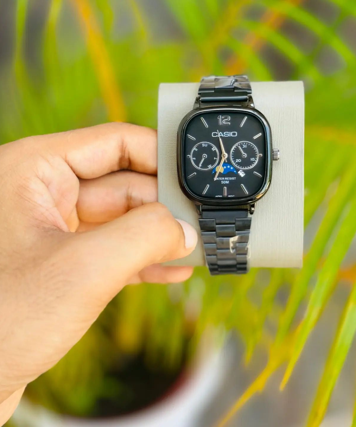 Casio Vintage Moon Phase Square Watch