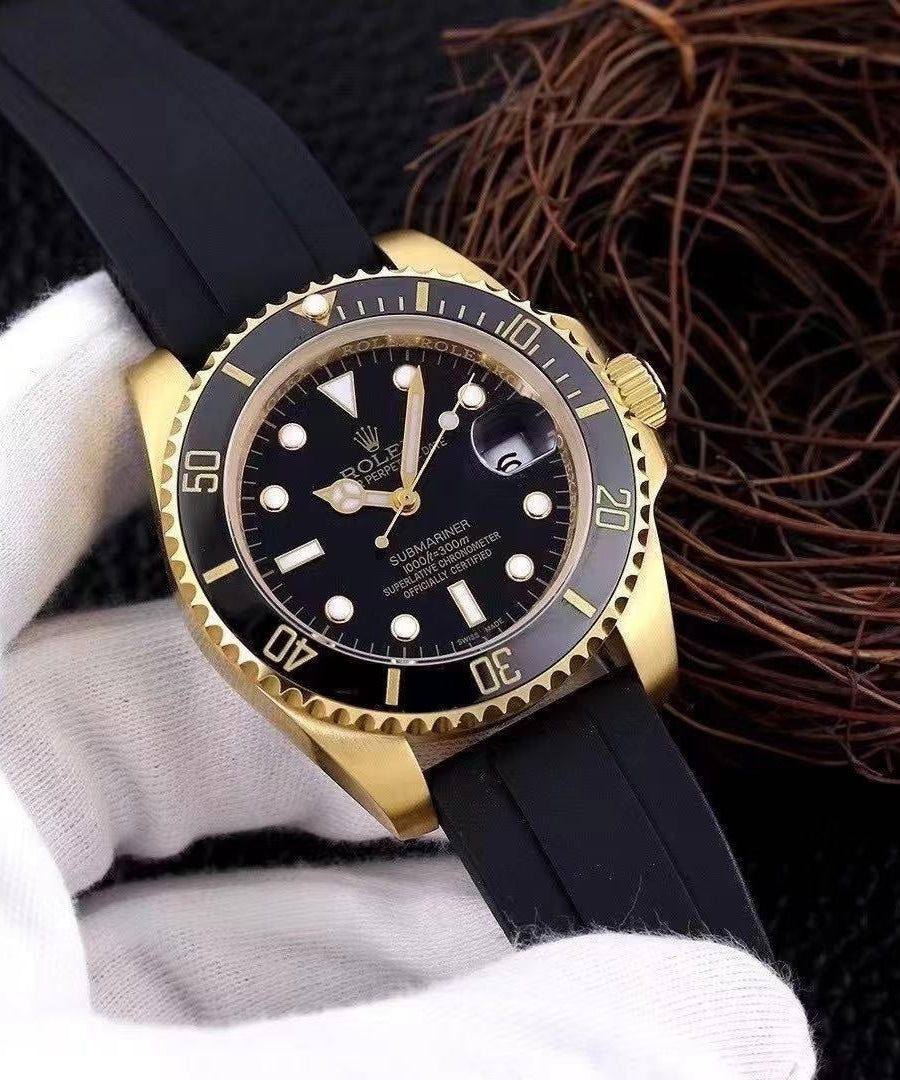 Rolex Automatic watch with Submariner Rubber Strap
